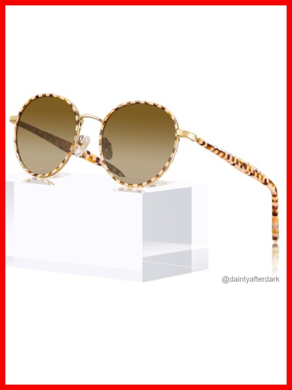 Round Polarized Sunglasses Italian Acetate UV Protection for Driving
